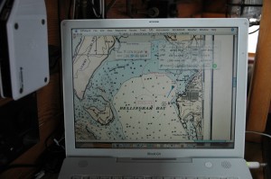 Typical screen setting for the David B's chart plotter.